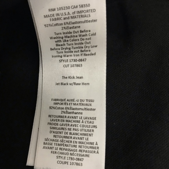 Current Elliott Black Kick Jean Raw Hem Sz 23 27 - Picture 7 of 8